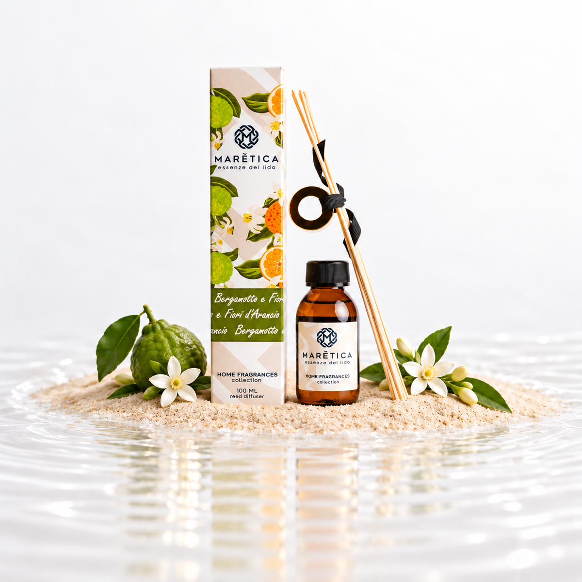 Diffusore a Bastoncini per Ambienti 100 ml (Bergamotto e Fiori d'Arancia)